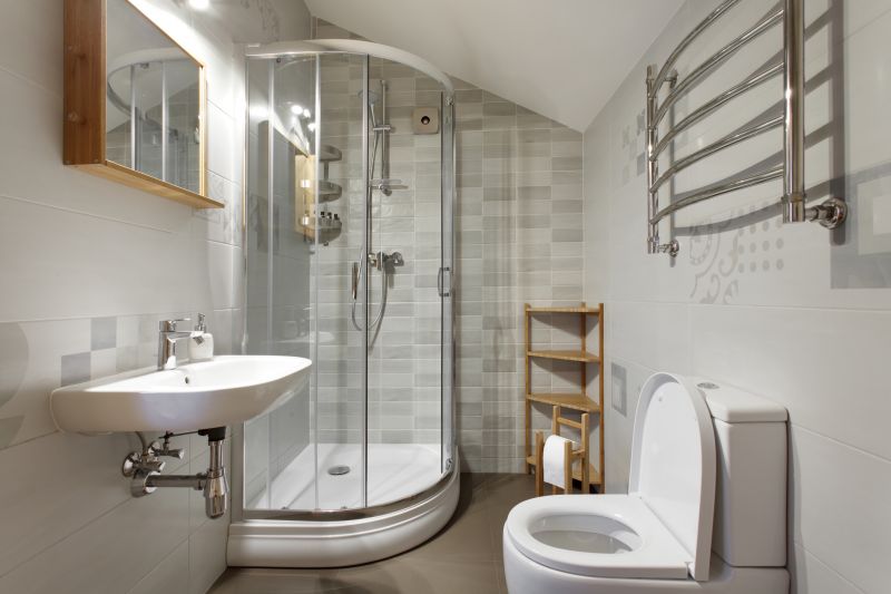 Glass Enclosed Shower with Corner Position